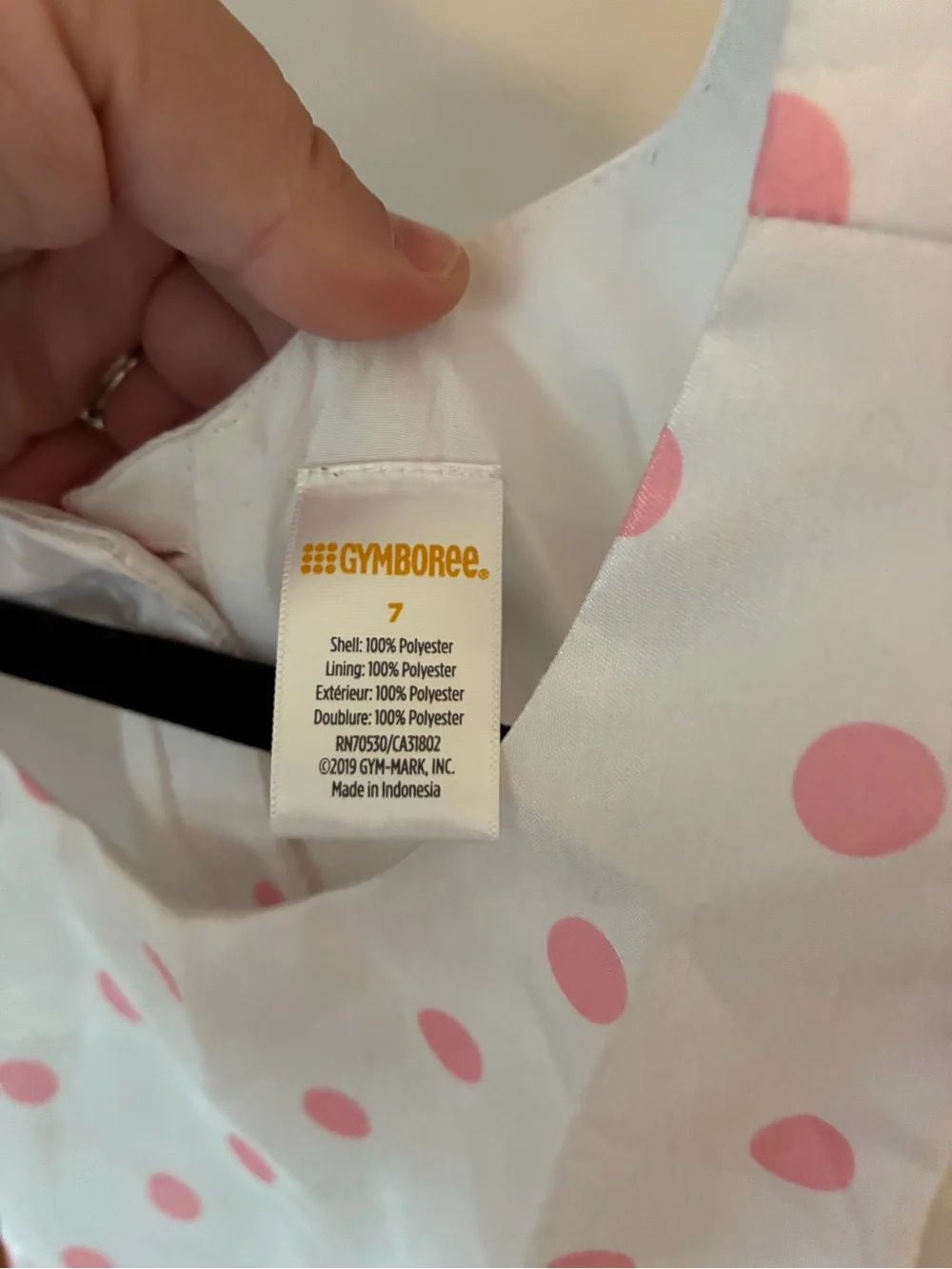 Gymboree Girls White & Pink Polka Dot Floral Dress - 7